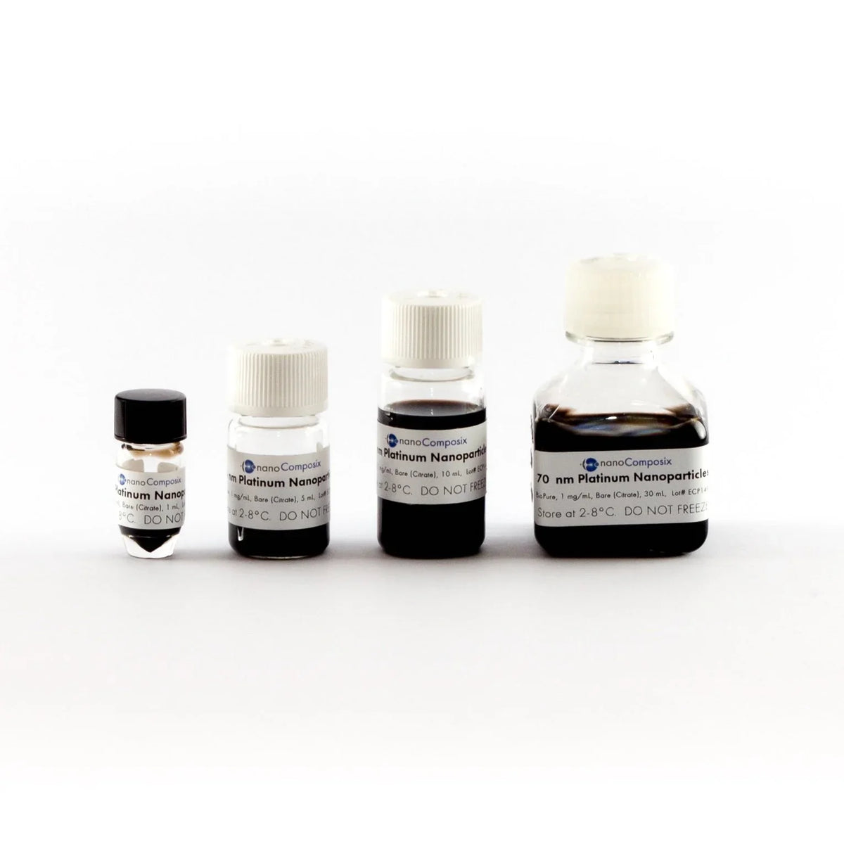 Platinum Nanoparticles - Citrate, 0.05 mg/mL (5 nm - 70 nm; 50 mL – 1 L)
