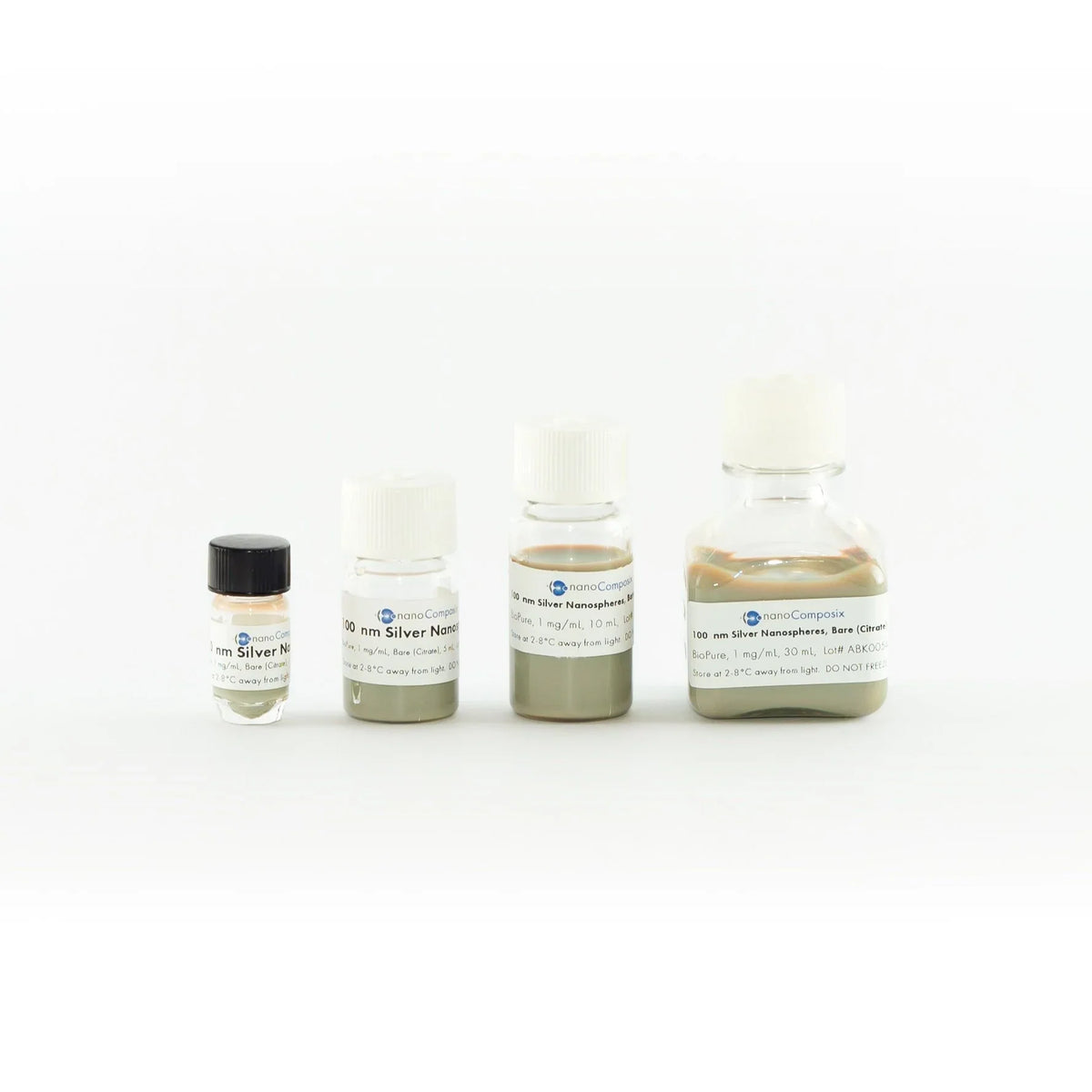 Silica-Coated Silver Nanospheres (SiO₂) - 1 mg/mL, 90 nm - 140 nm