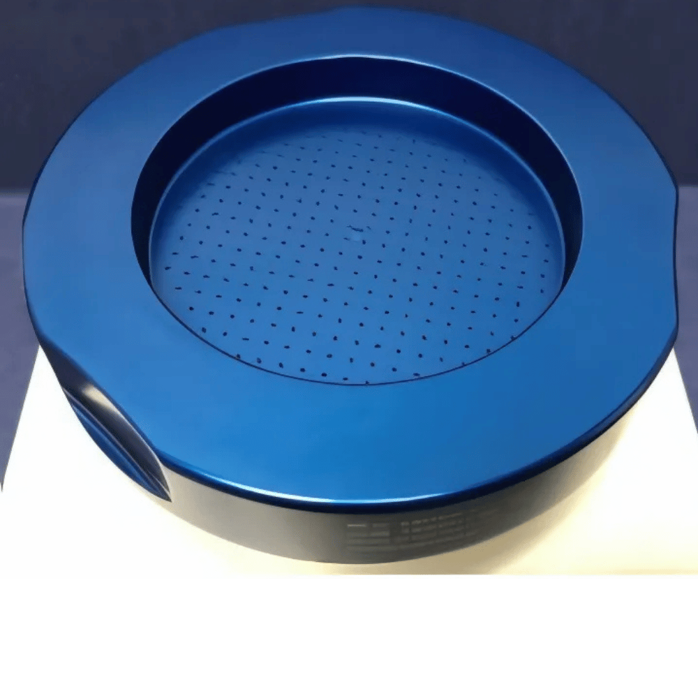 100 LPM inlet cover providing precision airflow management for high-volume cleanroom microbial air samplers.