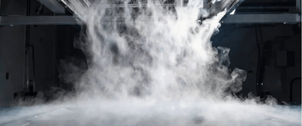 Cleanroom Fogger releasing dense sterile mist inside a controlled cleanroom environment for testing and sanitation