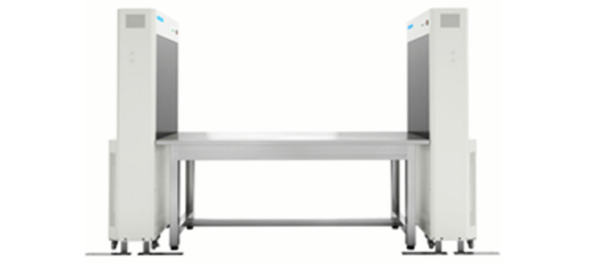 Stand KOACH clean-room pass-through chamber with dual vertical units and connecting worktable