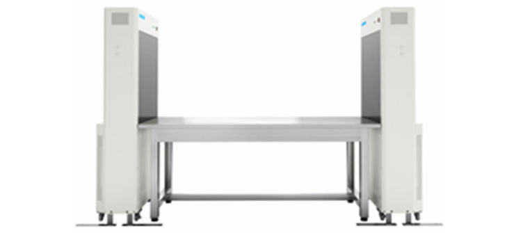 Stand KOACH clean-room pass-through chamber with dual vertical units and connecting worktable