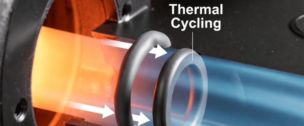 Elga UV thermal cycling chamber testing a sample under controlled heat and cold conditions for material durability