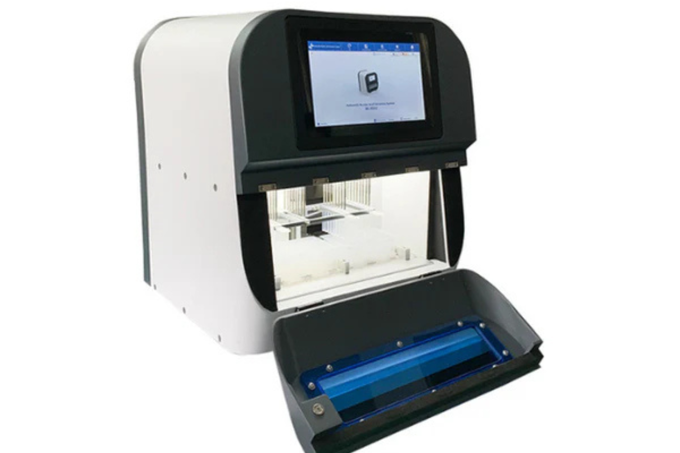 Applied Physics automated instrument with touch screen, used for scientific testing and analysis.